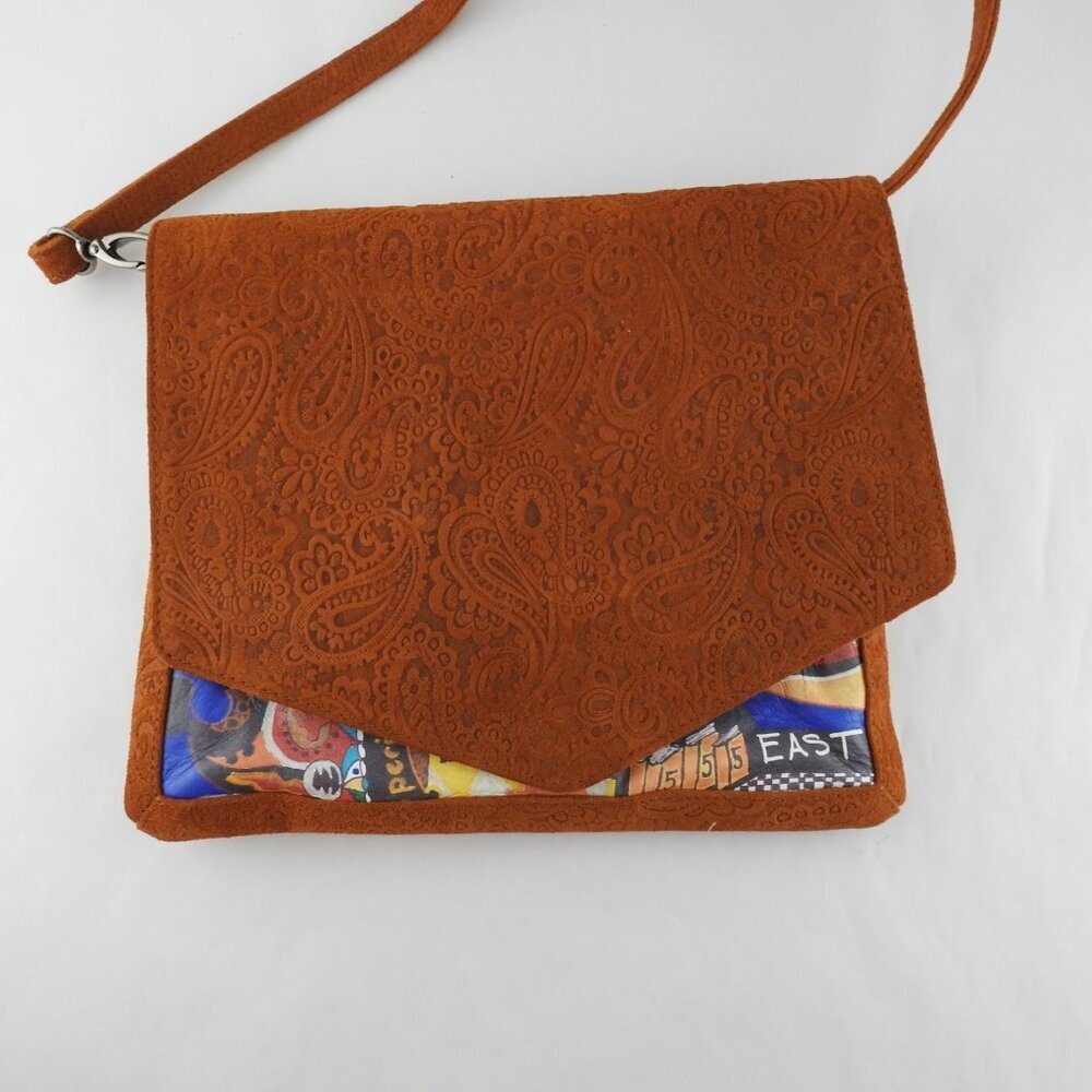 Freedom24 Handmade Leather Crossbody Purse Eyes Wide Open Authenticity Dust Bag - Picture 12 of 14